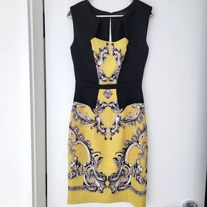 BCBGMaxAzria black and yellow dress